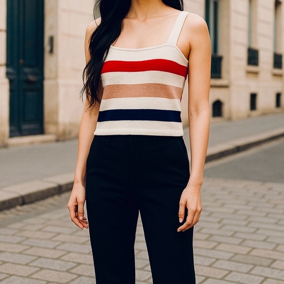 Moon & Madison Striped Sweater Tank Women's Top L - Picture 6 of 7